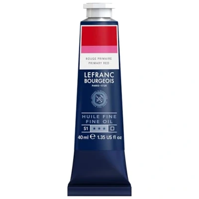 Afbeelding van Lefranc Bourgeois 301764 Fijne olieverf van uitstekende kwaliteit, lichtecht met een gelijkmatige consistentie, tube 40 ml, ideaal voor spieraammen, canvas, schilderbord Primair rood