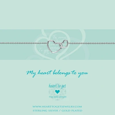 Afbeelding van heart to Get bracelet, silver, entwined hearts, my belongs you.