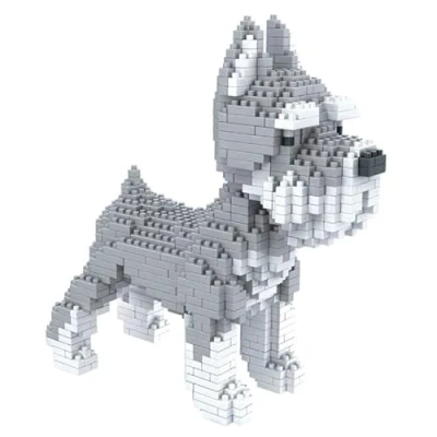 Afbeelding van Atomic Building Schnauzer hond. Figuur te monteren met nanoblokken. 880 stuks.