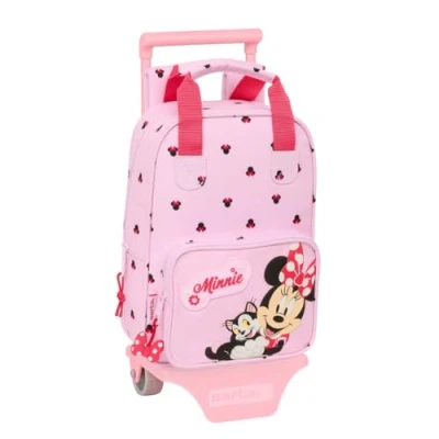Afbeelding van Schoolrugzak met Wielen Minnie Mouse Naive Roze 20 x 28 8 cm