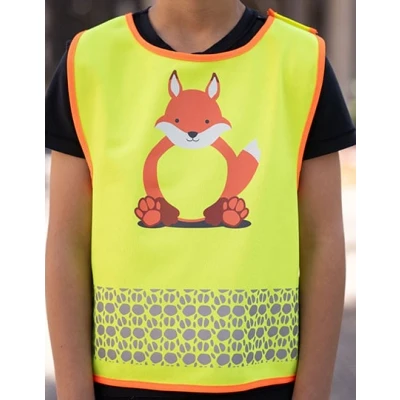 Afbeelding van Korntex Children&#039;s Safety Vest Funtastic Wildlife CO² Neutral KX119K Fox Yellow