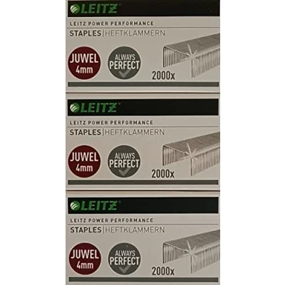Afbeelding van Esselte Leitz nietjes juwel verzinkt, 2000 stuks 3 Packungen (4 mm)