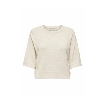 Afbeelding van ONLY Onlthea Oneck Tshirt basic, Dames, Maat: Large, Pumice stone