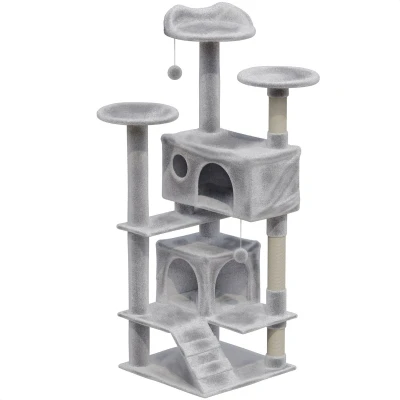 Afbeelding van Avalo Krabpaal Voor Katten Met 7 Niveaus 137x49x49 CM Lichtgrijs Grote