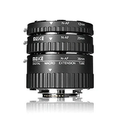 Afbeelding van MEIKE Compatible with D80 D90 D300 D300SD800 D3100 D3200 D3400 D5000 D51000 D5200 D7000 D7100 MK N AF1 A Three Auto Focus Macro Extension Tube 10MM 20MM 36MM Metal