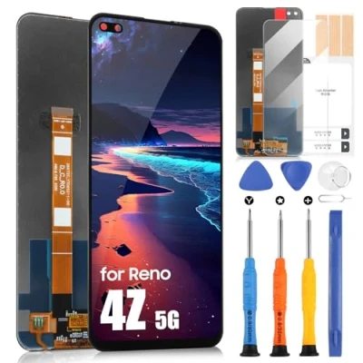 Afbeelding van Lcd display voor Oppo Reno4 Z 5G/Reno4Z 5G CPH2065 display, digitizer touchscreen, vervangende montage met reparatieset (6,57 inch, zwart)