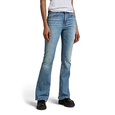 Afbeelding van G Star Raw dames 3301 Flare Jeans, Blauw (Antiek Vervagen Opaal B767 D344), 27W / 34L