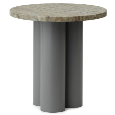 Afbeelding van Normann Copenhagen Dit Bijzettafel Grey Travertine Silver