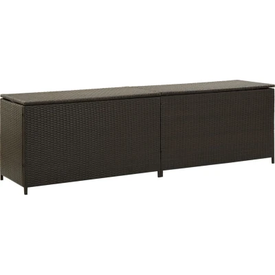 Afbeelding van Tuinbox 200x50x60 cm poly rattan bruin