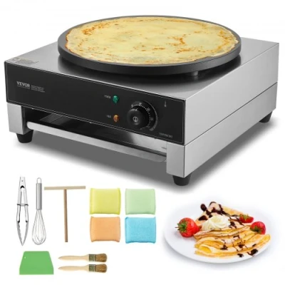 Afbeelding van VEVOR Elektrische Crêpes Maker Commerciële Crêpemachine 1700W Enkele Kop 40cm