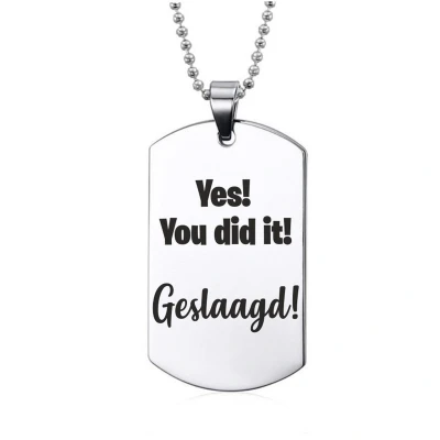 Afbeelding van Ketting RVS Yes You Did it Geslaagd
