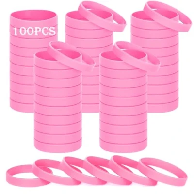 Afbeelding van HONTIUS Siliconen armbanden, 100 stuks, elastische rubberen armband voor heren en dames, sportarmband, 8&#039;&#039; 202cm,
