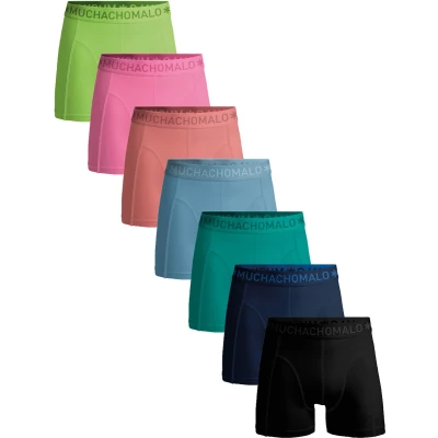 Afbeelding van MUCHACHOMALO Heren Boxers, Katoenen Effe Ondergoed, Multipack 7 Pack, Boxershorts Solid Klassieke Pasvorm, met Elastische Tailleband