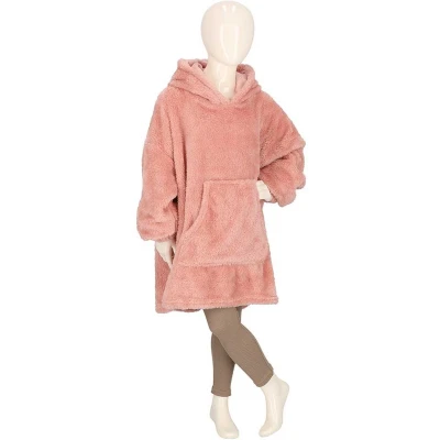 Afbeelding van Apollo Oversized Hoodie Kids Roze Effen One Size jongens deken Meisjes