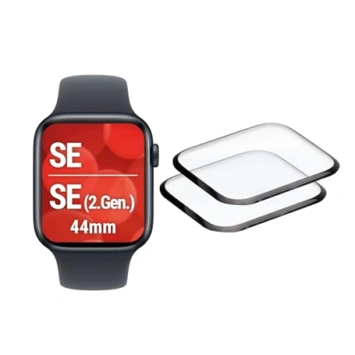 Afbeelding van Displex Unbreakable Full Cover Smart Glass Apple Watch SE/SE2 (44mm), 2 Pack, Ultra Thin, Edge to Edge, Eco Mount, Schermbeschermer, Smartwatch, Transparant, Apple, Gehard glas