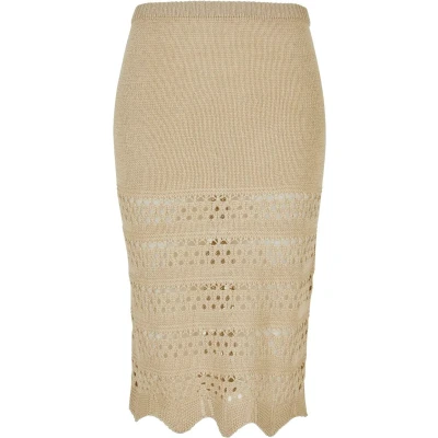 Afbeelding van Urban Classics 3/4 Crochet Kokerrok, Dames, Maat: 5XL, Softseagrass