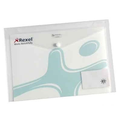Afbeelding van Rexel Ice Popper Portefeuilles A4 Clear met Front Visitekaartje Pocket (Pack Maat 5)