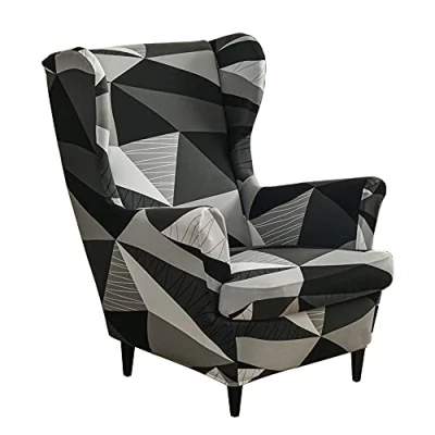 Afbeelding van CHNSHOME Stoelhoezen voor oorstoelen, overtrek oorfauteuil, 2 stuks, beschermhoes, bedrukte rekbaar
