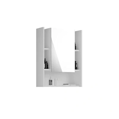 Afbeelding van Venice spiegelkast 1 deur, 5 planken hoog glans wit,wit.