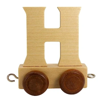 Afbeelding van GICO Lettertrein van hout, letters trein, lok, wagon, A Z, H elk ca. 5,5 cm, gewenste naam (H)