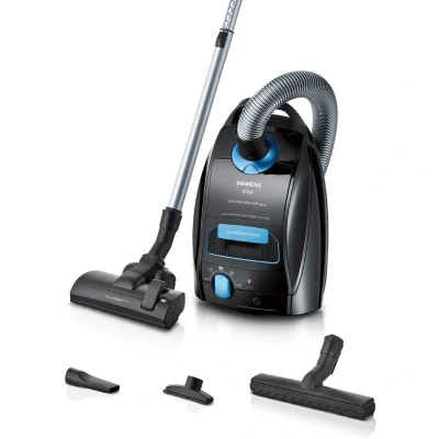 Afbeelding van Siemens Stofzuiger met zak Q5.0 extreme silencePower VSQ5X1232, voor mensen allergieën, hygiënefilter, sterke zuigkracht op parket, tapijt en tegels, lange kabel, Made in Germany, 850 W, zwart