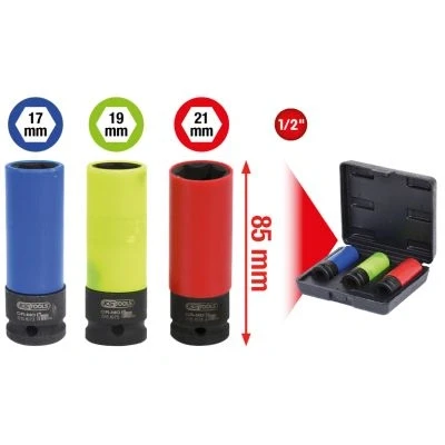Afbeelding van KS Tools Impact doppenset 3 st 1/2&quot; staal