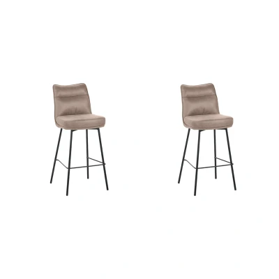 Afbeelding van Label51 Lennon barkruk micro suède 78 cm taupe Mircovezel