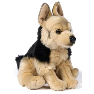 Afbeelding van Uni Toys Duitse herdershond, zittend 27 cm (hoogte) pluche hond dier, knuffeldier