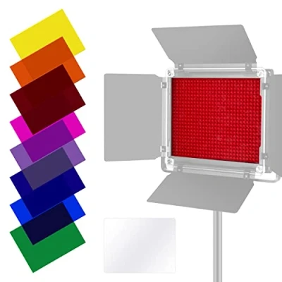 Afbeelding van NEEWER 8 stuks verlichting kleurfilter transparante kleurcorrectiefilter in 660 LED videolamp, 16,7 x 21,7 cm