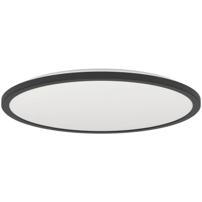 Afbeelding van Eglo LED plafondlamp Rovito, ronde badkamer plafonnière met afstandsbediening, badkamerlamp plafond van kunststof in zwart en wit, plafondverlichting warm wit koud IP44, Ø 50 cm