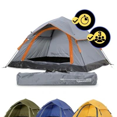 Afbeelding van Where Tomorrow Pop Up Tent Werptent 210 X 190 110 Cm Grijs 3 Persoons