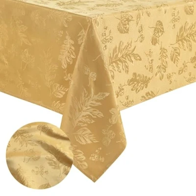 Afbeelding van Elrene Home Fashions Elegant Geweven Bladeren Jacquard Damask Tafelkleed