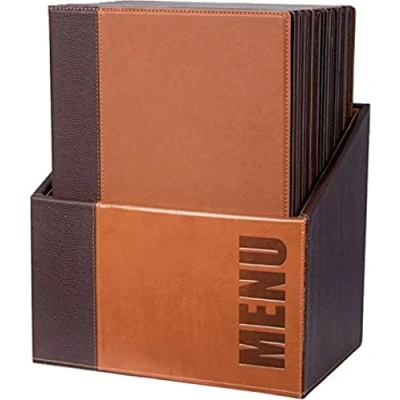 Afbeelding van Securit Menubox Trendy, A4, Licht Bruin, incl. 20 menukaarten