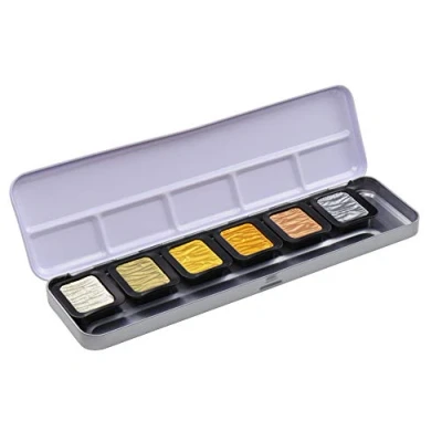 Afbeelding van Aquarelverf Pearlescent Colours Finetec antique tones 6 napjes