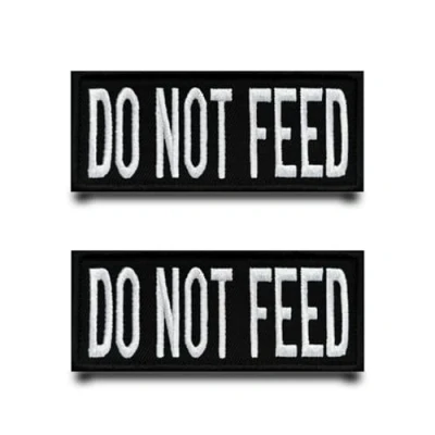Afbeelding van 2 stuks &quot;DO NOT FEED&quot; grappige vlagpatch afneembare patches met klittenbandsluiting applicatie tactische militaire patch voor kleding tassen badge jas vest rugzakken
