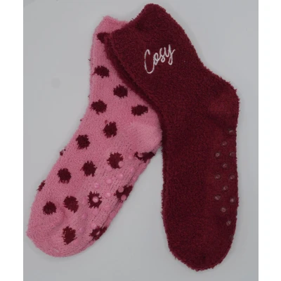Afbeelding van Huissokken Dames 2 paar cosy socks Maat 36 41/TU Anti slip