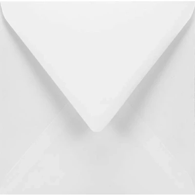 Afbeelding van Netuno 25 witte vierkante enveloppen met puntige klep natte lijm geen venster 155x155mm 120g Aster Smooth White voor uitnodigingen wenskaarten