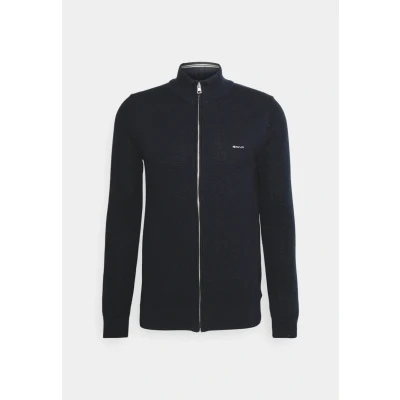 Afbeelding van GANT ZIP Cardigan Vest, Heren, Maat: 4XL, Evening blue