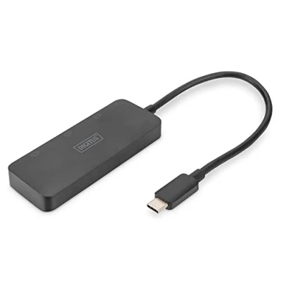 Afbeelding van DIGITUS 3 poorts USB C grafische adapter naar 3x Displayport 4k60Hz Multi Stream Transport (MST) Video Hub zwart
