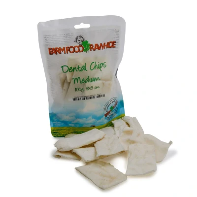 Afbeelding van 6x Farmfood Rawhide Dental Chips Medium 100 gr