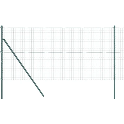 Afbeelding van vidaXL Euro Hek met 13 Posts 1x25 m Gegalvaniseerd Staal Groen