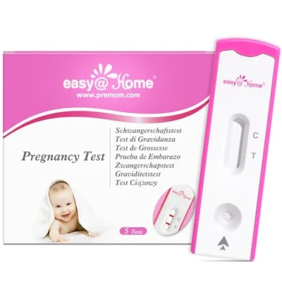 Afbeelding van Easy@Home 5 Zwangerschapstestcassettest: Hooggevoelige zwangerschapstest 10 mIU/mL, vroege en nauwkeurige hCG detectie