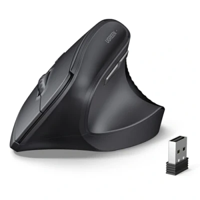 Afbeelding van UGREEN 2.4G &amp; Bluetooth Muis Draadloze Verticale Ergonomische voor Windows/Mac OS, 1000/1600/2000/4000 DPI, 6 Knoppen (2.4G + BT 5.4)