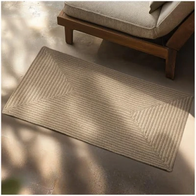 Afbeelding van tectake® Gevlochten Vloerkleed Vibe Boho Stijl Jute voor Binnen en Buiten, Duurzaam Onderhoudsvriendelijk, Vormvast Allergievriendelijk 60 x 90 cm