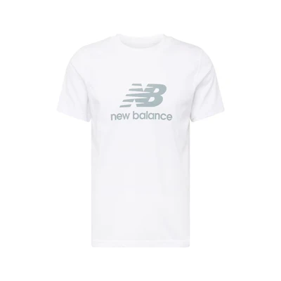 Afbeelding van New Balance Essentials Stacked LOGO Tshirt print, Maat: Small, White
