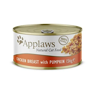 Afbeelding van Applaws 100% natuurlijk natvoer kippenborst met pompoen (24 x 156 g blikjes)