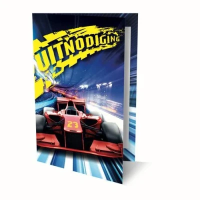 Afbeelding van 6x Uitnodigingen Race auto