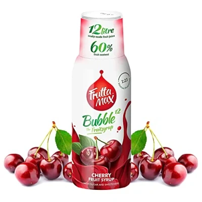 Afbeelding van FruttaMax Vruchtensiroopconcentraat Minder suiker met 60% fruitgehalte geschikt voor frisdrankautomaat (2 x 500 ml) Kers)