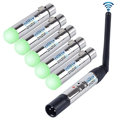 Afbeelding van CHINLY 6 stuks 2.4G ISM DMX512 draadloze mannelijke en vrouwelijke 5 in 1 XLR ontvanger &amp; zender LED verlichting voor podium party licht
