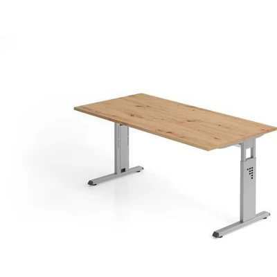 Afbeelding van MEGA 16 S Bureau 160 x 80 Tafelhoogte I In hoogte verstelbaar Essen Eik/Zilver